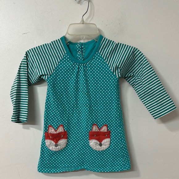 Teal Polka Dot Dress with Fox Pockets - Picture 1 of 1